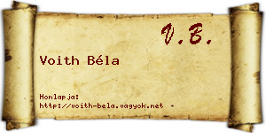 Voith Béla névjegykártya